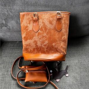 Brown Corduroy Tote Bag